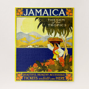Quebra-cabeça Retro Travel Poster Jamaica. Jigsaw Puzzle