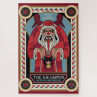 Quebra-cabeça Retro Vintage Krampus e o Velho Natal Negro