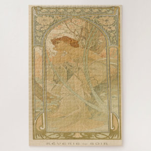 Quebra-cabeça Rêverie du Soir: Um Nouveau de Arte por Mucha