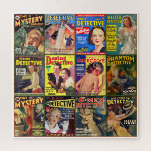 QUEBRA-CABEÇA REVISTAS DE DETETIVE DA ERA DE OURO VINTAGE