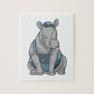 Quebra-cabeça Rhino como artesão com Wrench
