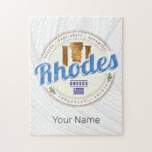 Quebra-cabeça Rhodes Grécia Vintage Island Aegean Souvenir