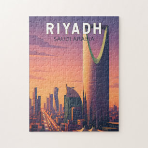 Quebra-cabeça Riad Ilustração Viagem Arte Retro Arábia Saudita