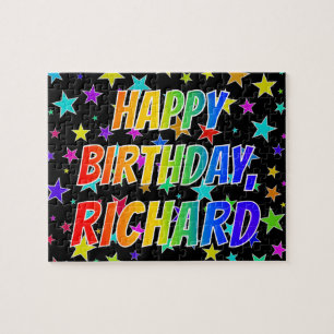 Quebra-cabeça "RICHARD" Primeiro Nome, Diversão "FELIZ ANIVERS