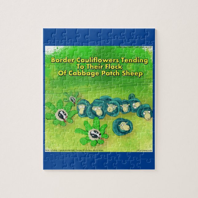 Quebra-cabeça Rick London Funny Border Collie Flower Comic (Vertical)