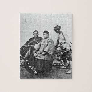 Quebra-cabeça Rickshaw chinês, c.1870 (foto de b/w)