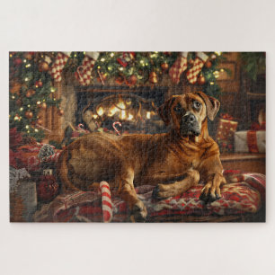 Quebra-cabeça Ridgeback Cão Natal Festivo