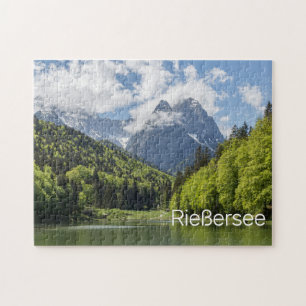 Quebra-cabeça Riessersee Alps Garmisch Partenkirchen Bavaria