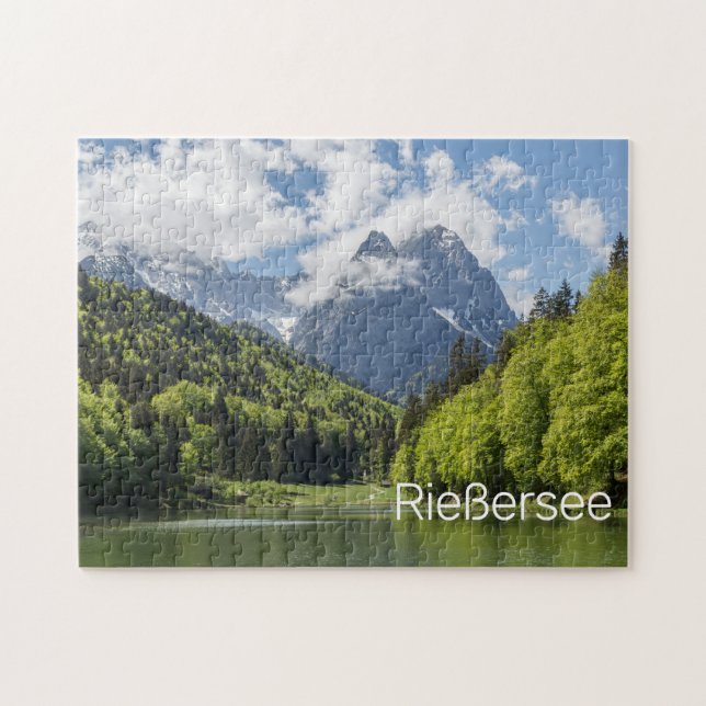 Quebra-cabeça Riessersee Alps Garmisch Partenkirchen Bavaria (Horizontal)