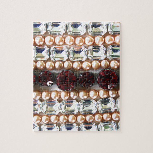 Quebra-cabeça Rinestonas e pérolas - joias de colheita (Vertical)