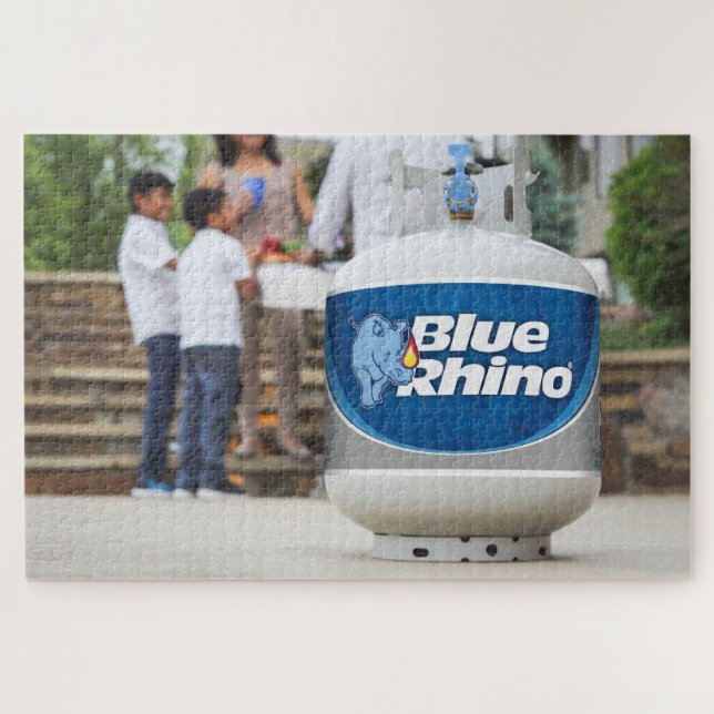 Quebra-cabeça Rino azul (Horizontal)