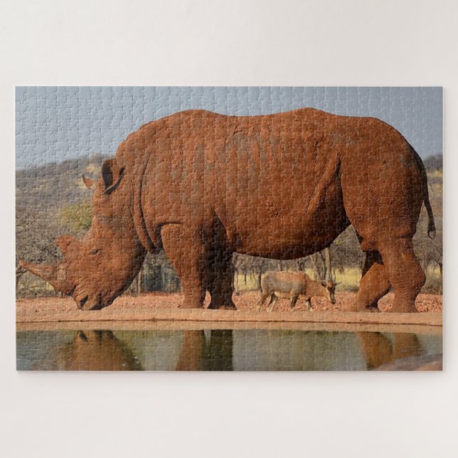 Quebra-cabeça Rino com lama na pele (Horizontal)