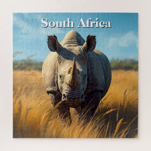 Quebra-cabeça Rinoceronte Sul-Africano Retro Bushveld