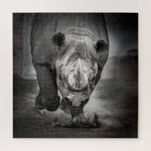 Quebra-cabeça Rinocerontes Correntes: Retrato Animal Selvagem.