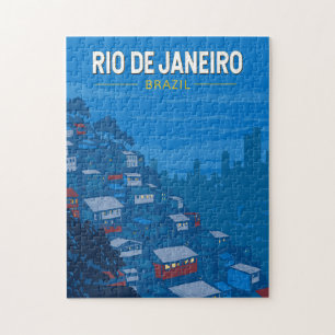 Quebra-cabeça Rio de Janeiro Brasil Favela Viagem Art Vintage
