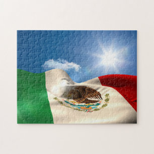 Quebra-cabeça Rippling gerado Digital da bandeira de México