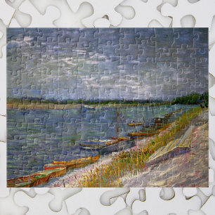 Quebra-cabeça River with Rowing Boats by Vincent van Gogh