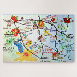 Quebra-cabeça Riverside - California 20x30 Map