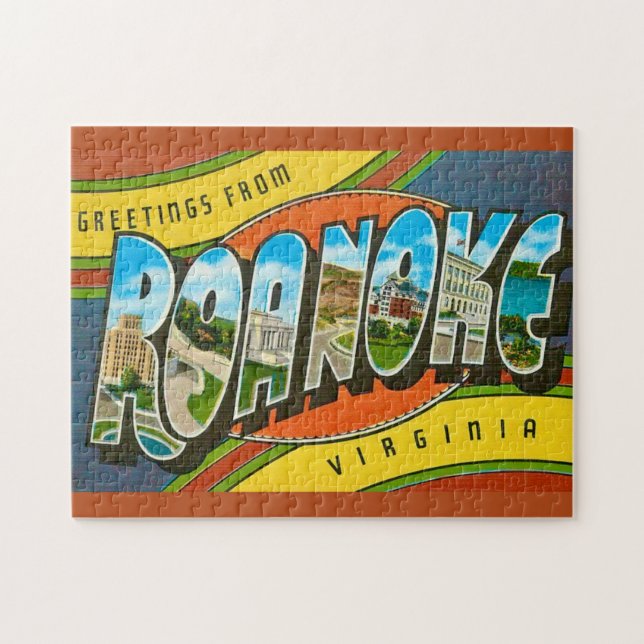Quebra-cabeça Roanoke, VA Antigo 11x14 (Horizontal)