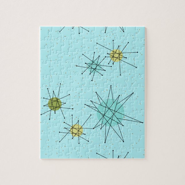 Quebra-cabeça Robin's Egg Blue Atomic Starbursts Puzzle (Vertical)