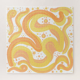 Quebra-cabeça Rochas Laranja E Amarelo Com Pontos