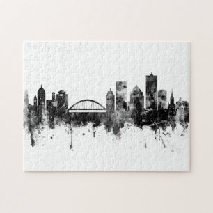 Quebra-cabeça Rochester New York Skyline Black White