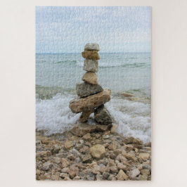 Quebra-cabeça Rock Cairn perto do lago - 20x30 - 1014 pcs.