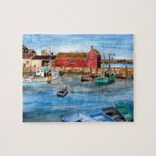 Quebra-cabeça Rockport Harbour Massachusetts New England Paintin