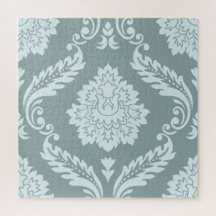 Quebra-cabeça Rococo Damask Padrão Grande Ovo de Pato Azul+Turqu
