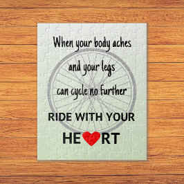 Quebra-cabeça Roda de bicicleta com cotação cíclica verde