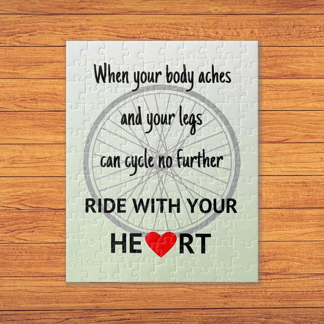 Quebra-cabeça Roda de bicicleta com cotação cíclica verde (Criador carregado)