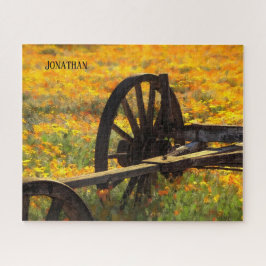 Quebra-cabeça Roda do Vagão Russo/Flores Selvagens Amarelas e La