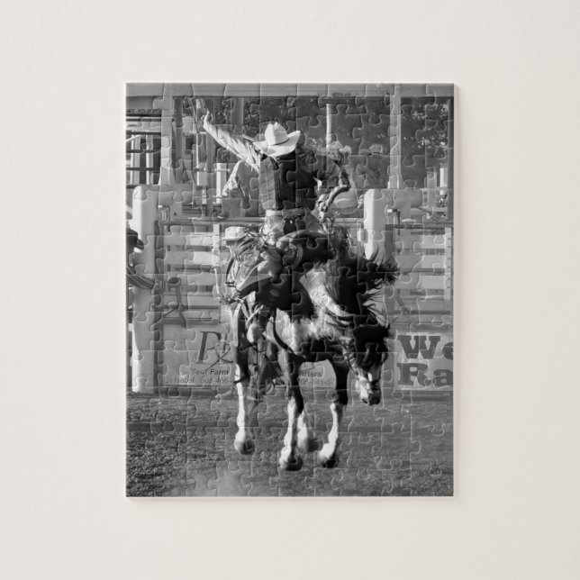 Quebra-cabeça Rodeo Cowboy Bucking Horse De 8 Segundos Para Pont (Vertical)