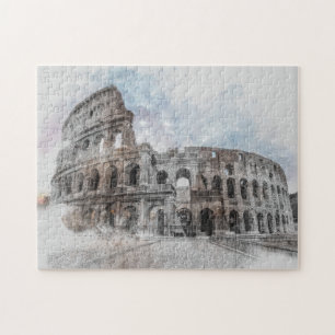 Quebra-cabeça Roma Itália Colosseum Viagem Art Vintage