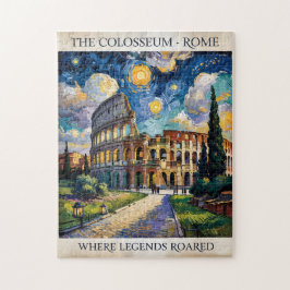 Quebra-cabeça Roma Itália Colosseum Viagem Van Gogh Noite Estrel