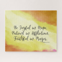 Quebra-cabeça Romanos 12:12 Sejam felizes na Bíblia Cristã Esper