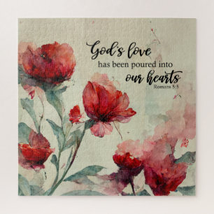 Quebra-cabeça Romanos 5:5 Bíblia de amor de Deus Verso Flores Ro