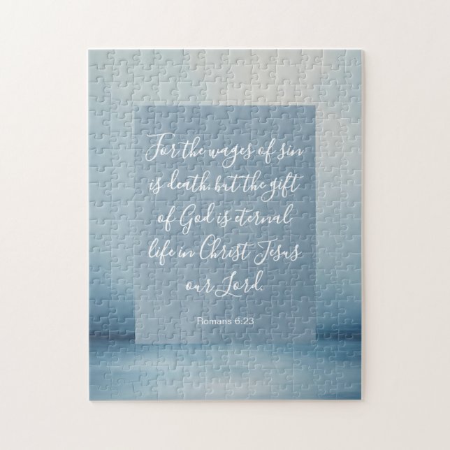 Quebra-cabeça Romanos 6:23 Verso de Bíblia Personalizável (Vertical)