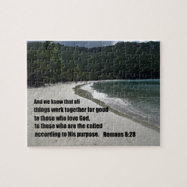 Quebra-cabeça Romanos 8:28 Todas as coisas trabalham juntas para (Horizontal)