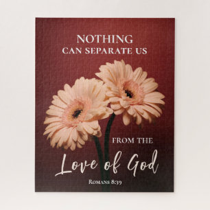 Quebra-cabeça Romanos 8 39 Amor de Deus Bíblia Verso Rosa Brown
