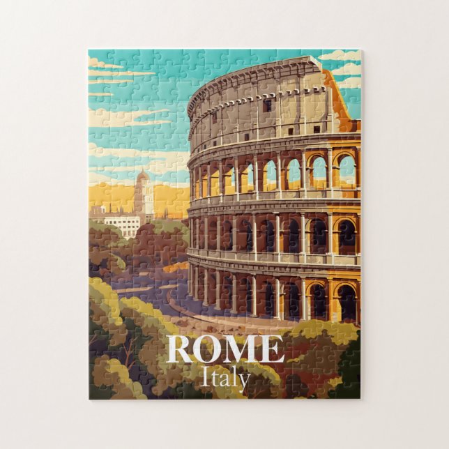 Quebra-cabeça Rome Colosseum Italy Travel Illustration (Vertical)