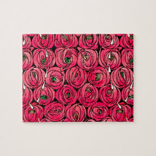 Quebra-cabeça Rosa Art Nouveau Rennie Macintosh Graphic