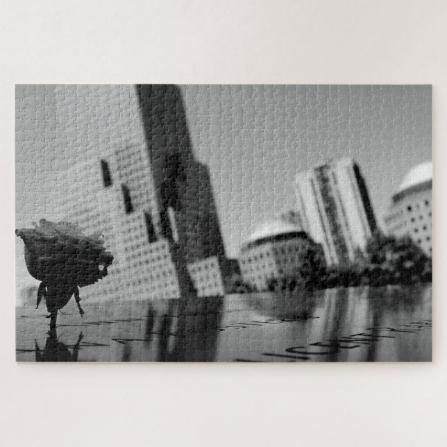 Quebra-cabeça Rosa branca da memória (Horizontal)