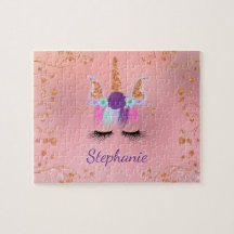 Rosa brilhante cor-de-rosa-rosado Unicorn Dourado