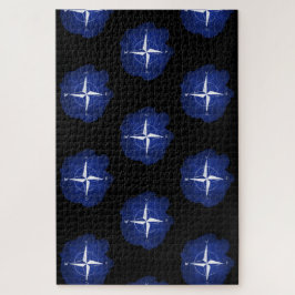 Quebra-cabeça rosa de compasso