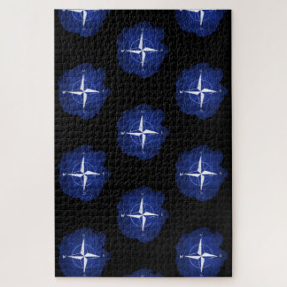 Quebra-cabeça rosa de compasso