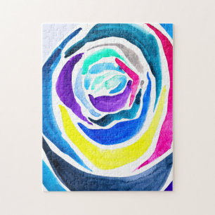 Quebra-cabeça Rosa de pop azul