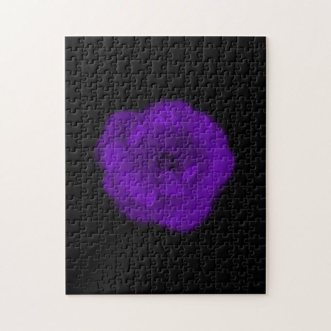 Quebra-cabeça Rosa do roxo. Fundo preto (Vertical)
