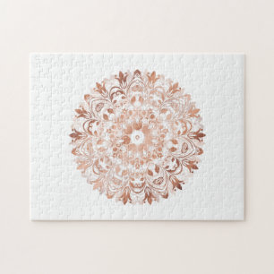 Quebra-cabeça Rosa Dourado Mandala