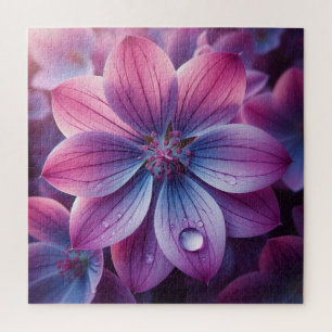Quebra-cabeça Rosa Floral e Lilás Roxo